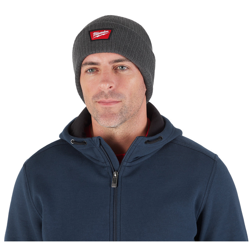 Milwaukee M750G Rib-Knit Cuffed Beanie - Gray - 2