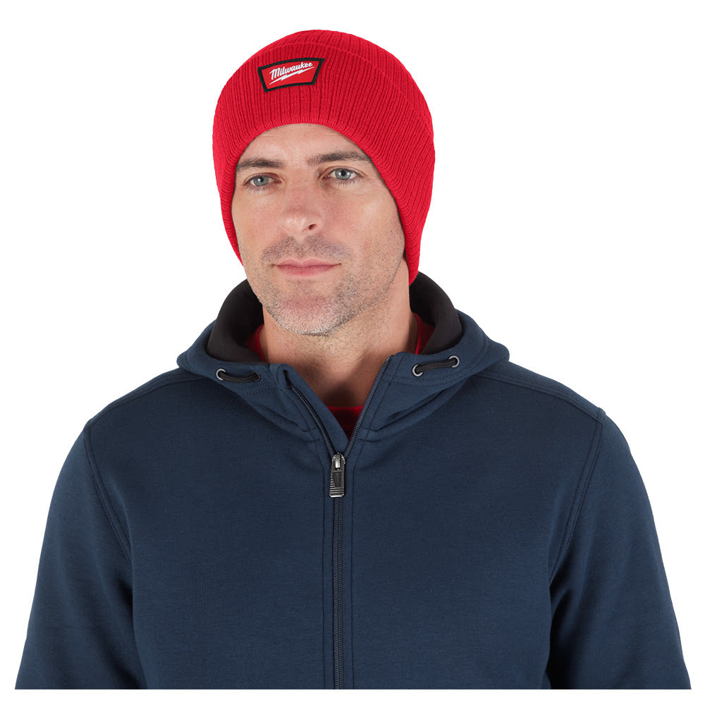 Milwaukee M750R Rib-Knit Cuffed Beanie - Red - 2