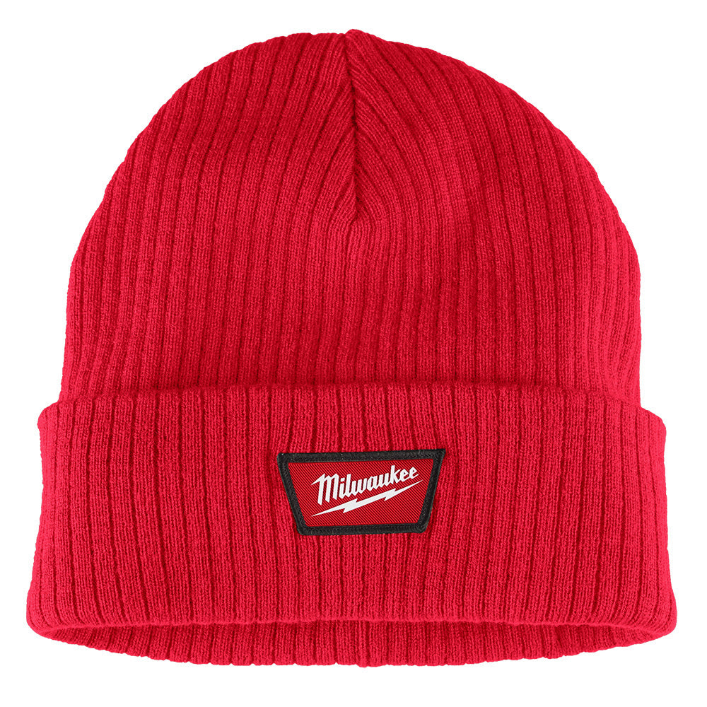 Milwaukee M750R Rib-Knit Cuffed Beanie - Red - 4