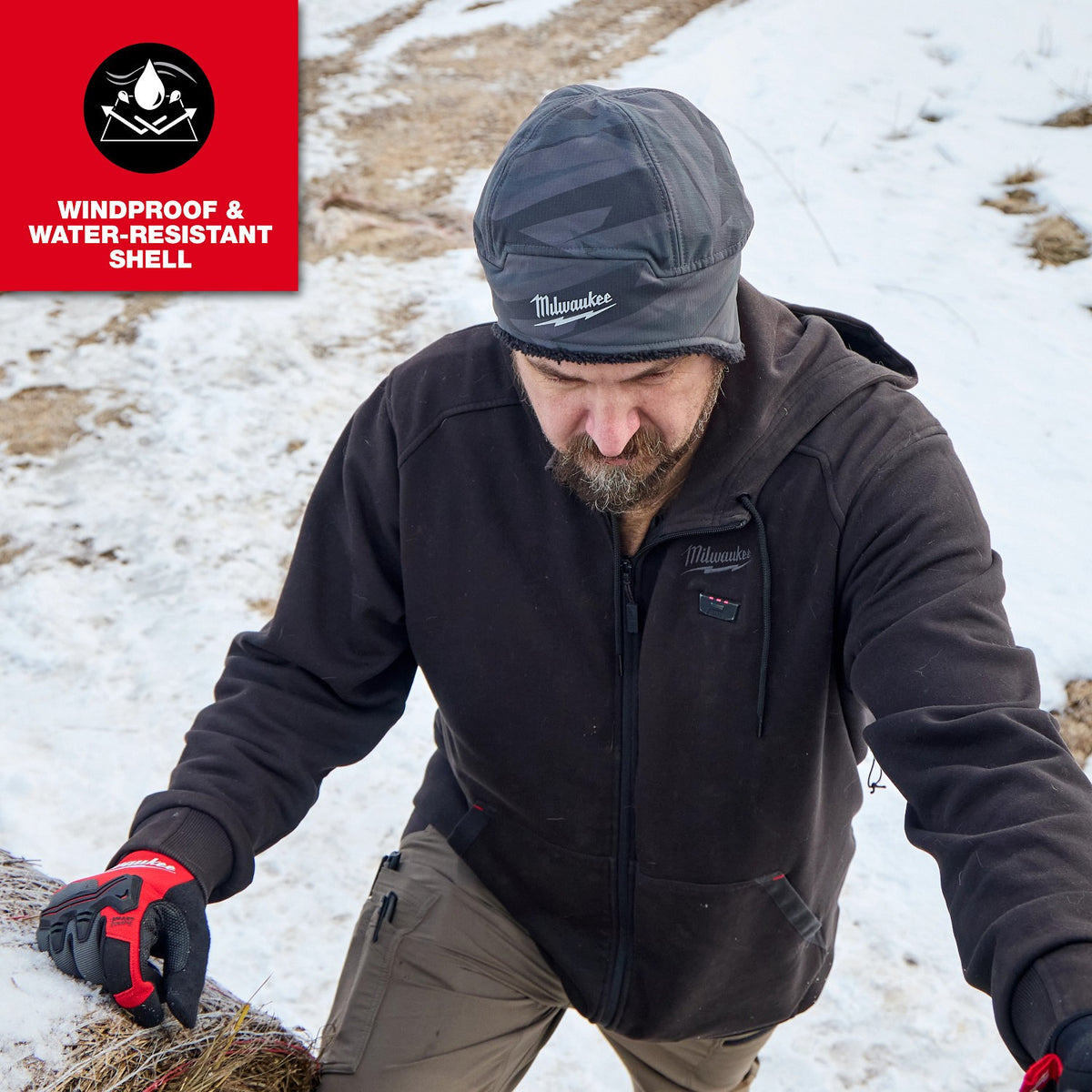 Milwaukee M755B-LXL Sherpa-Lined Windproof Water-Resistant Beanie Black L/XL - 3