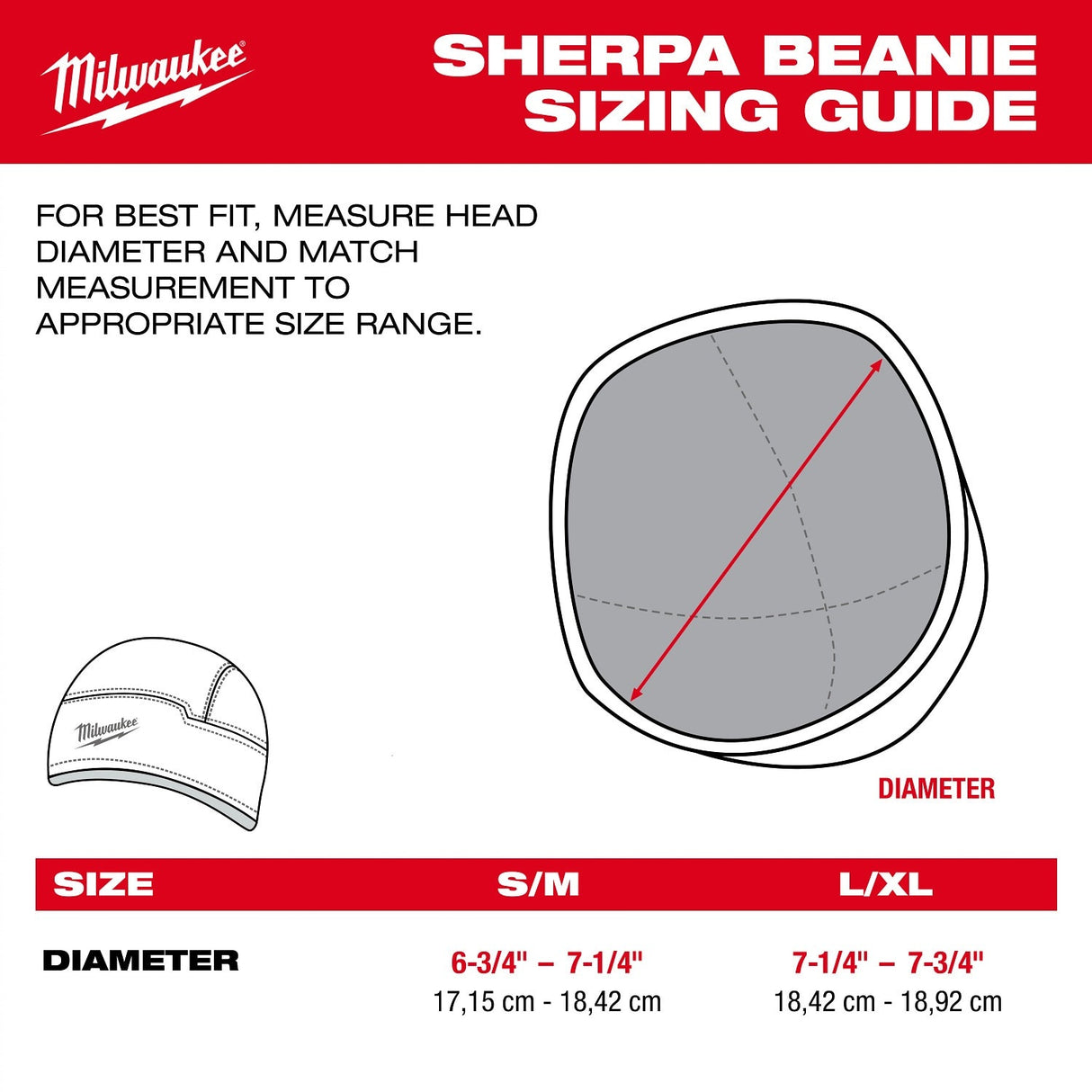 Milwaukee M755B-LXL Sherpa-Lined Windproof Water-Resistant Beanie Black L/XL - 5