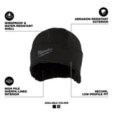 Milwaukee M755B-SM Sherpa-Lined Beanie Windproof Water Resistant Black S/M - 2