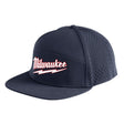 Milwaukee M771U Flat Brim Snapback Hat with Moisture Wicking Sweatband Blue