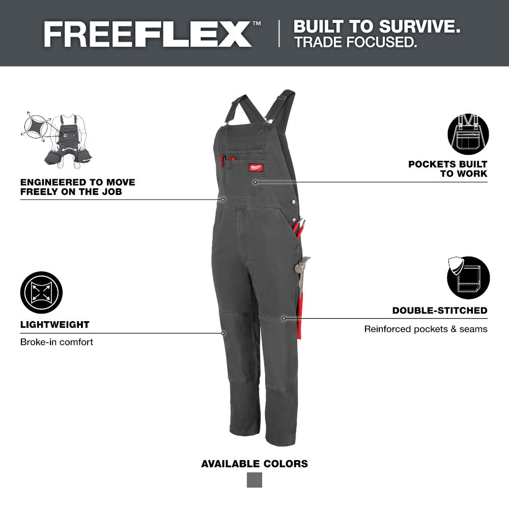 Milwaukee M850G-3032 FREEFLEX Unlined Bib Overalls 30x32 - 2