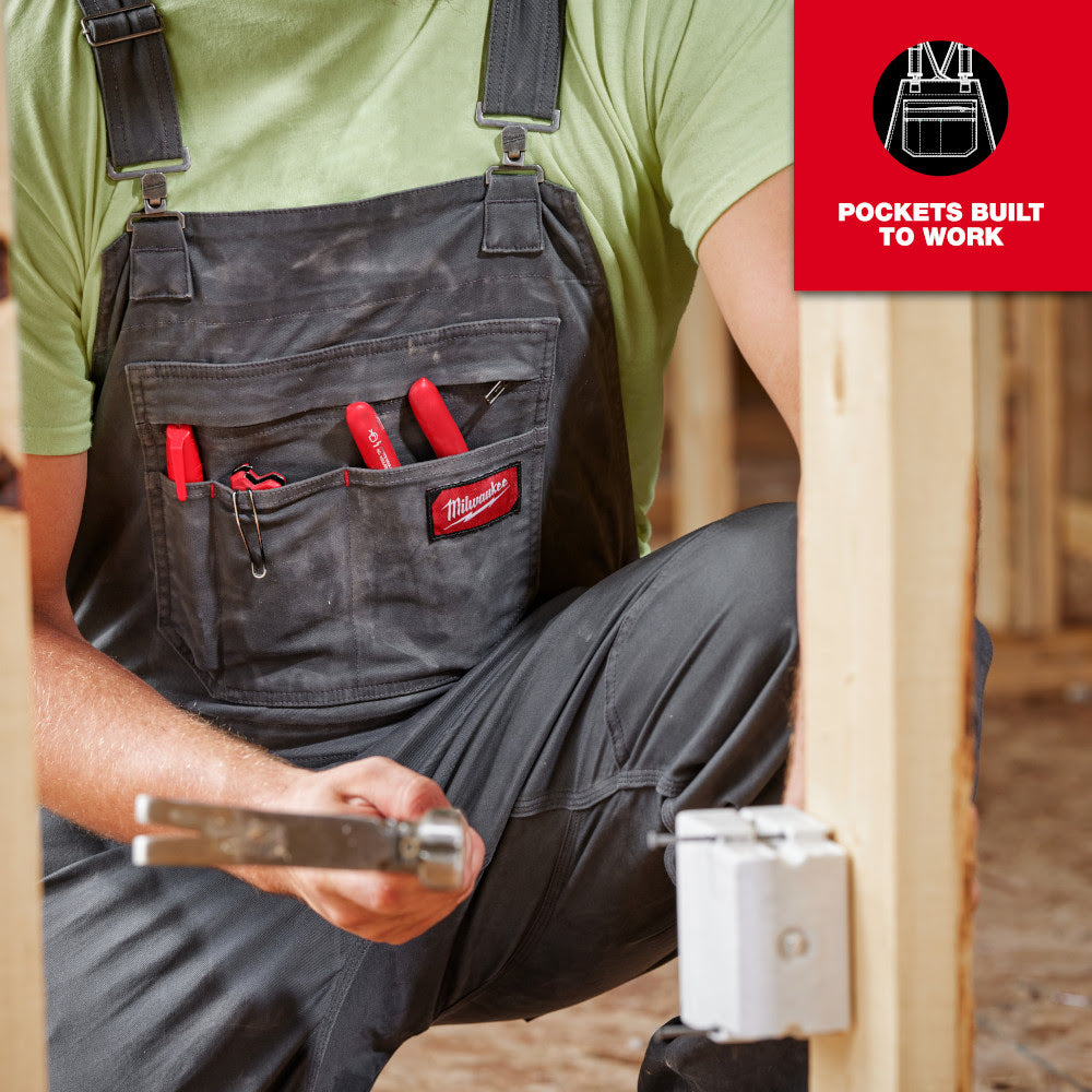 Milwaukee M850G-3232 FREEFLEX Unlined Bib Overalls 32x32 - 6