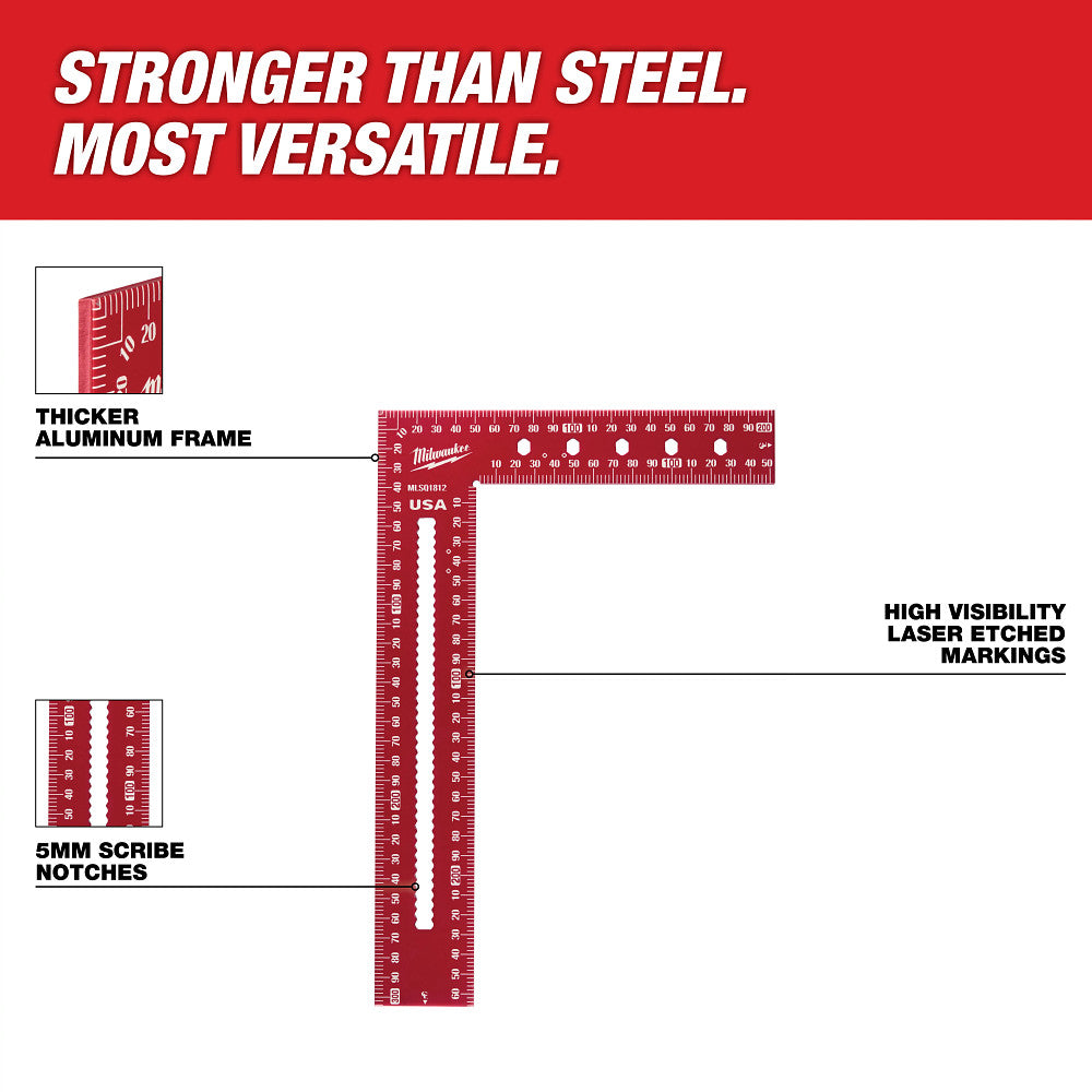 Milwaukee MLSQ1812 200mm x 300mm Framing Square - 2