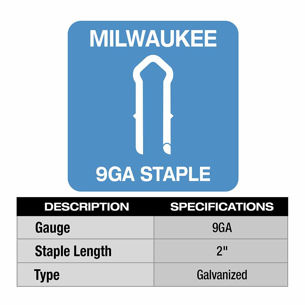 Milwaukee MPU2-960 2" 9 Gauge Galvanized Staples - 2