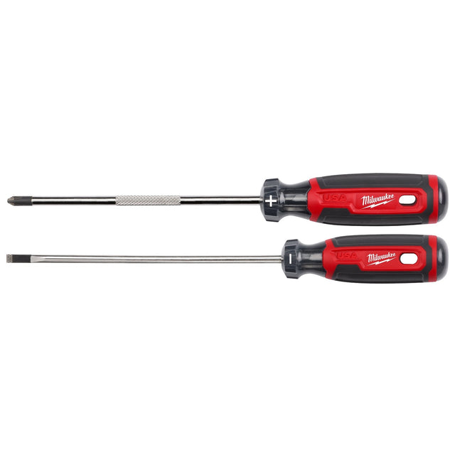Milwaukee MT200-2M Cushion Grip Screwdriver Set Made in USA with Laser Etched Tips (2 Piece)
