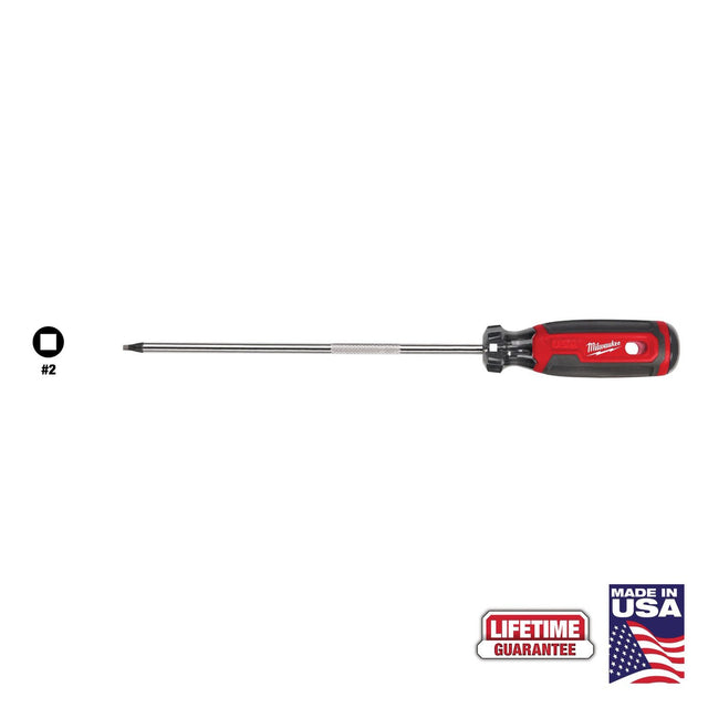 Milwaukee MT220 #2 Square 8 in. Cushion Grip Screwdriver Made in USA