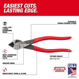 Milwaukee MT508A 8" Angled Head Diagonal Dipped Grip Cutting Pliers (USA) - 2