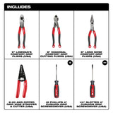 Milwaukee MT550-6 Comfort Grip Cutting Pliers Wire Stripper and Cushion Grip Screwdriver Set Made in USA (6 Piece) - 2