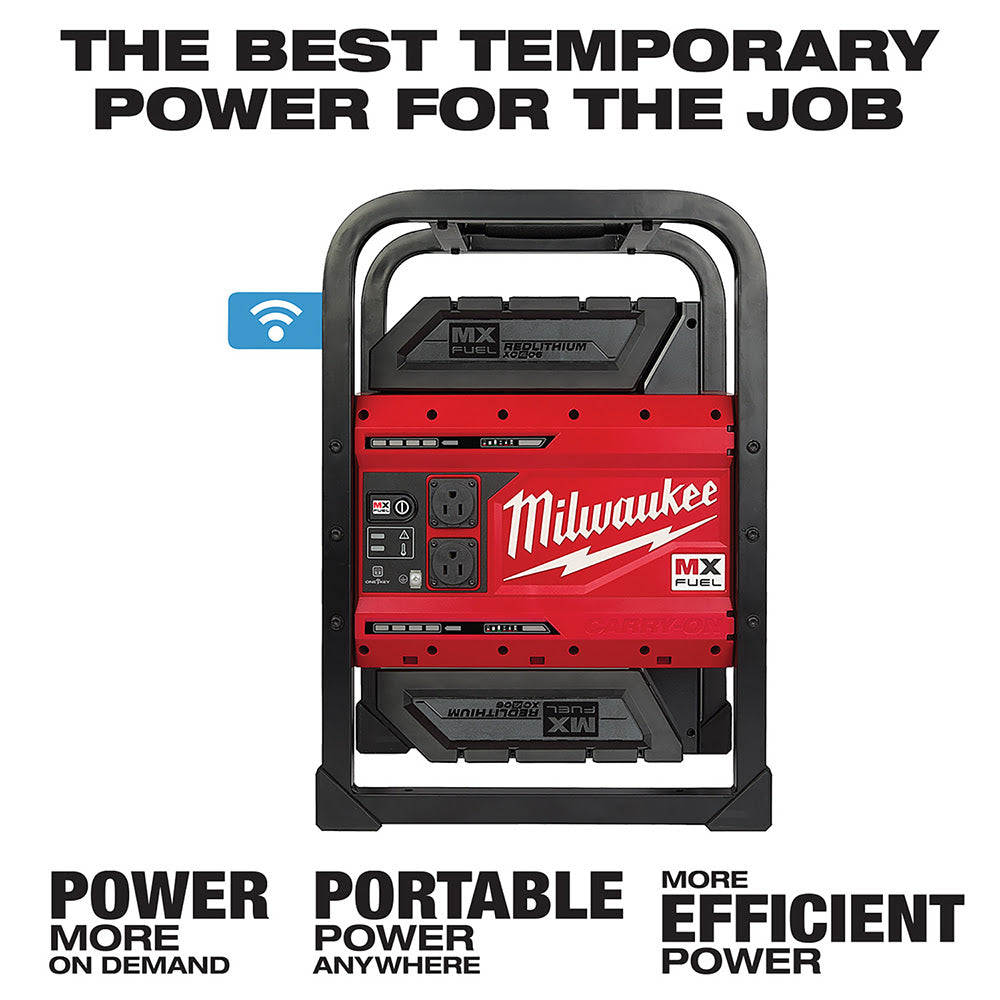 Milwaukee MXF002-2XC MX FUEL CARRY-ON Portable 3600W/1800W Push Start Battery Powered Power Supply Generator Kit w/ Two Batteries - 4