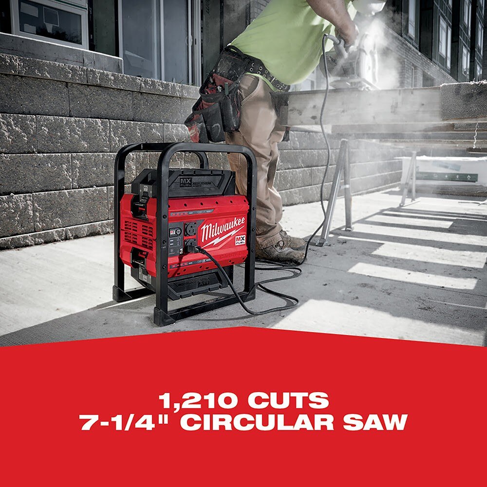 Milwaukee MXF002-2XC MX FUEL CARRY-ON Portable 3600W/1800W Push Start Battery Powered Power Supply Generator Kit w/ Two Batteries - 13