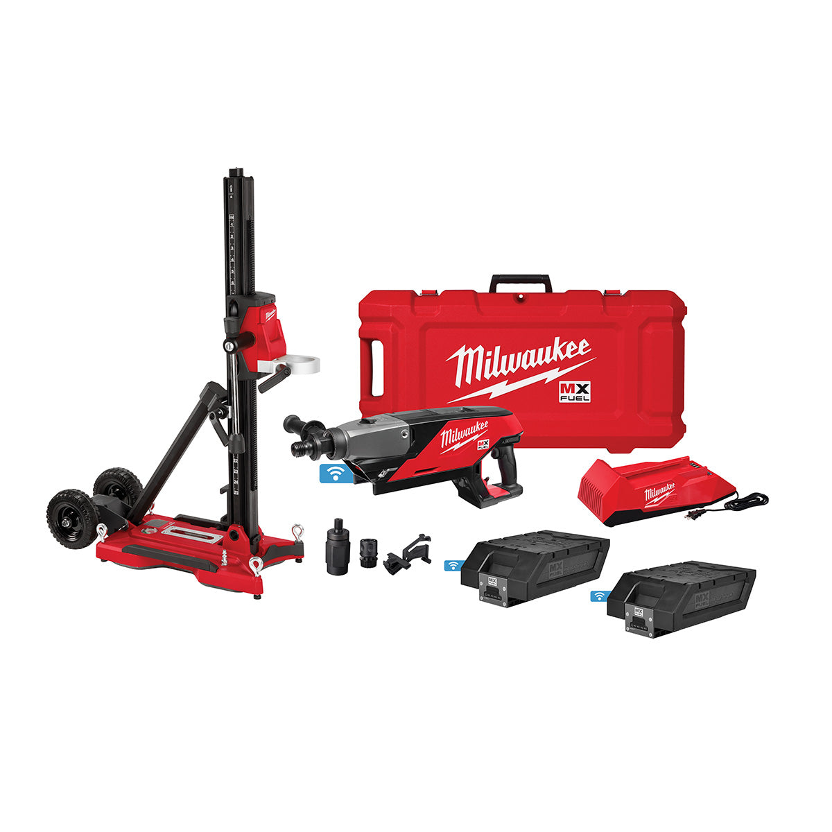 Milwaukee MXF301-2CXS MX FUEL Handheld Concrete Core Drill Kit w/ Stand, Two Batteries and Charger - 16