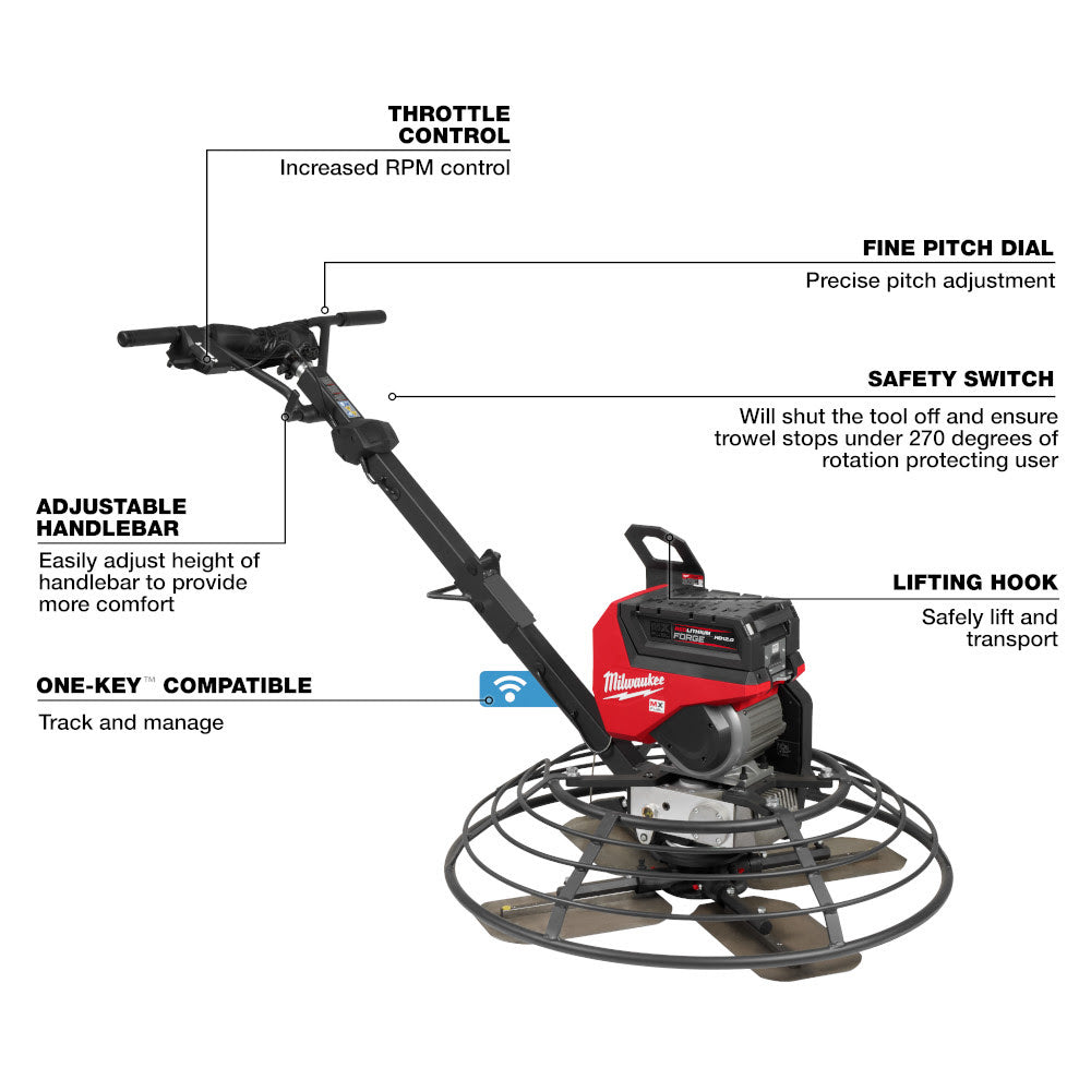 Milwaukee MXF336-3HD MX FUEL 36" Walk-Behind Trowel Kit - 11