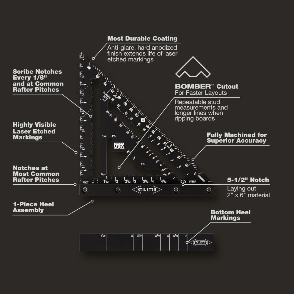 Stiletto STSQ7 7" Carpenter Square - 2