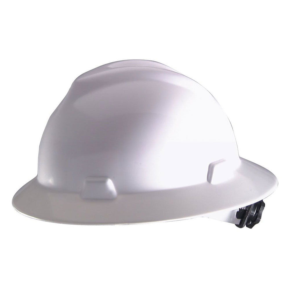 Mine Safety 475369 White V-Gard, Full Brim Slotted