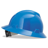 MSA 475368 V-Gard Slotted Full-Brim Hat, Blue, w/FasTrac III Suspension - 2