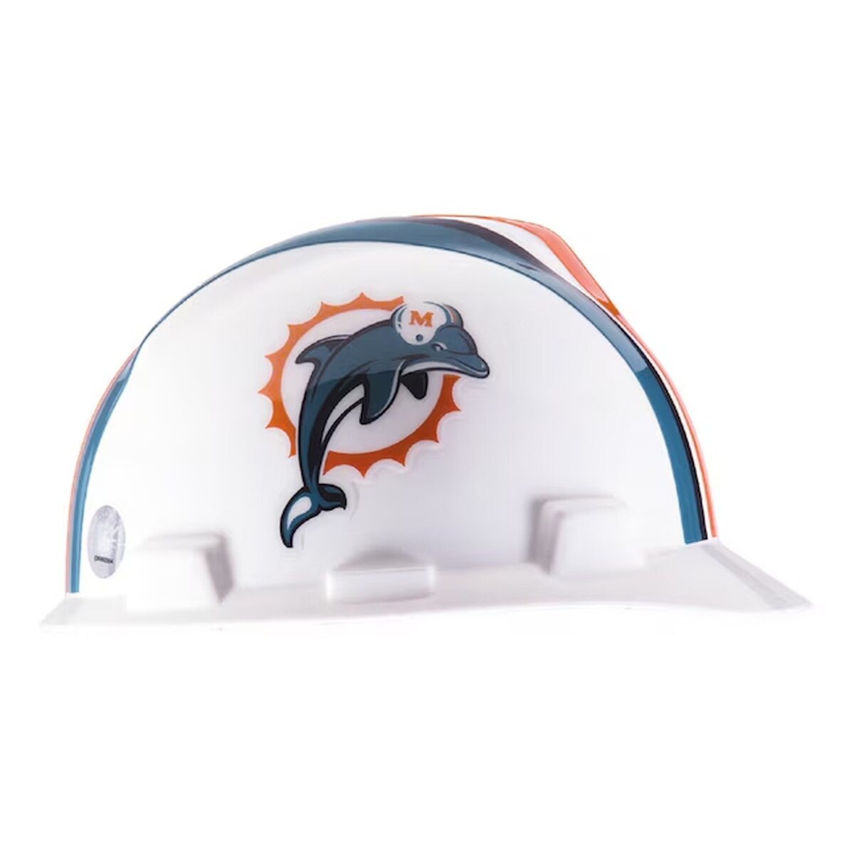 MSA 818399 V-Gard Type 1 Miami Dolphins Hard Hat with Fas-Trac Ratchet Suspension