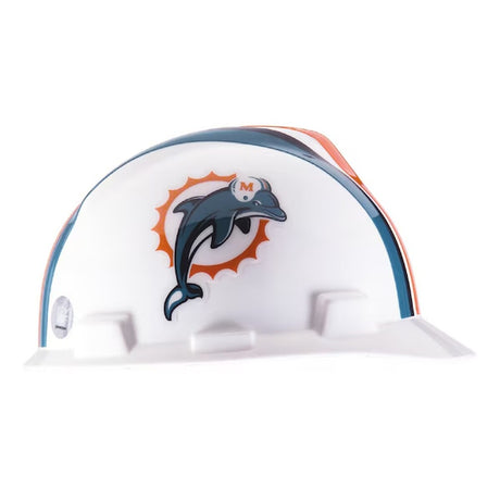 MSA 818399 V-Gard Type 1 Miami Dolphins Hard Hat with Fas-Trac Ratchet Suspension