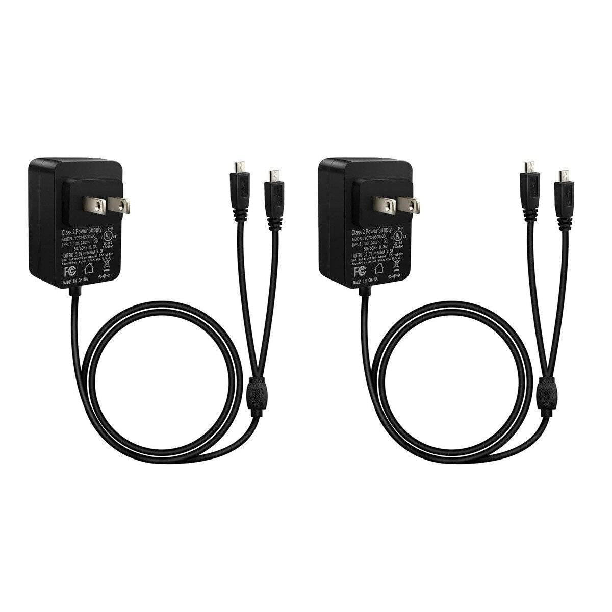 Motorola PMPN4204AR Dual Micro USB Y Cable Charger Adapter 1.5 x 1.75 x 1"