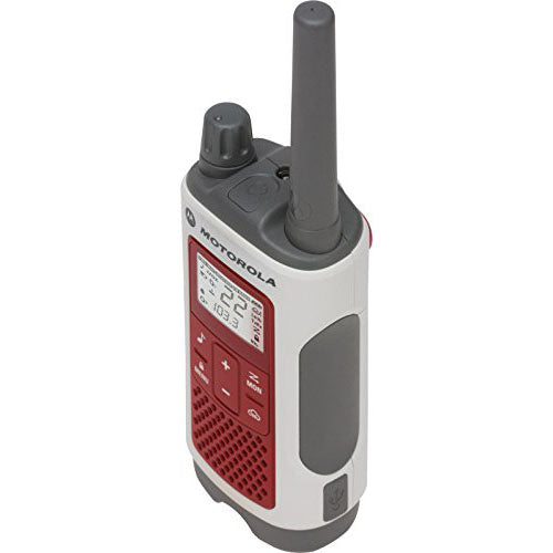 Motorola T480 Talkabout Emergency Preparedness Rechargeable 2-Way Radio Single Unit (Red/White) - 3