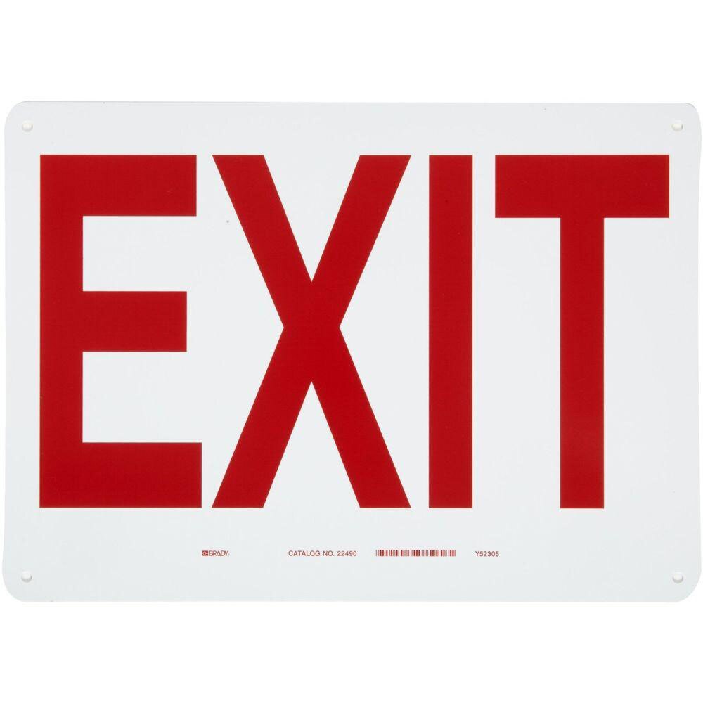 National Stock Sign 600 10" X 14" Exit Sign - PLASTIC