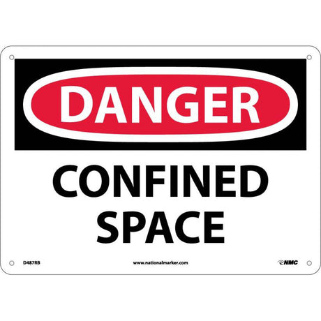 National Marker D487RB 10" x 14" Danger Confined Space Sign