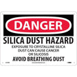 National Marker D704RB 10" x 14" Danger Silica Dust Plastic Hazard Sign