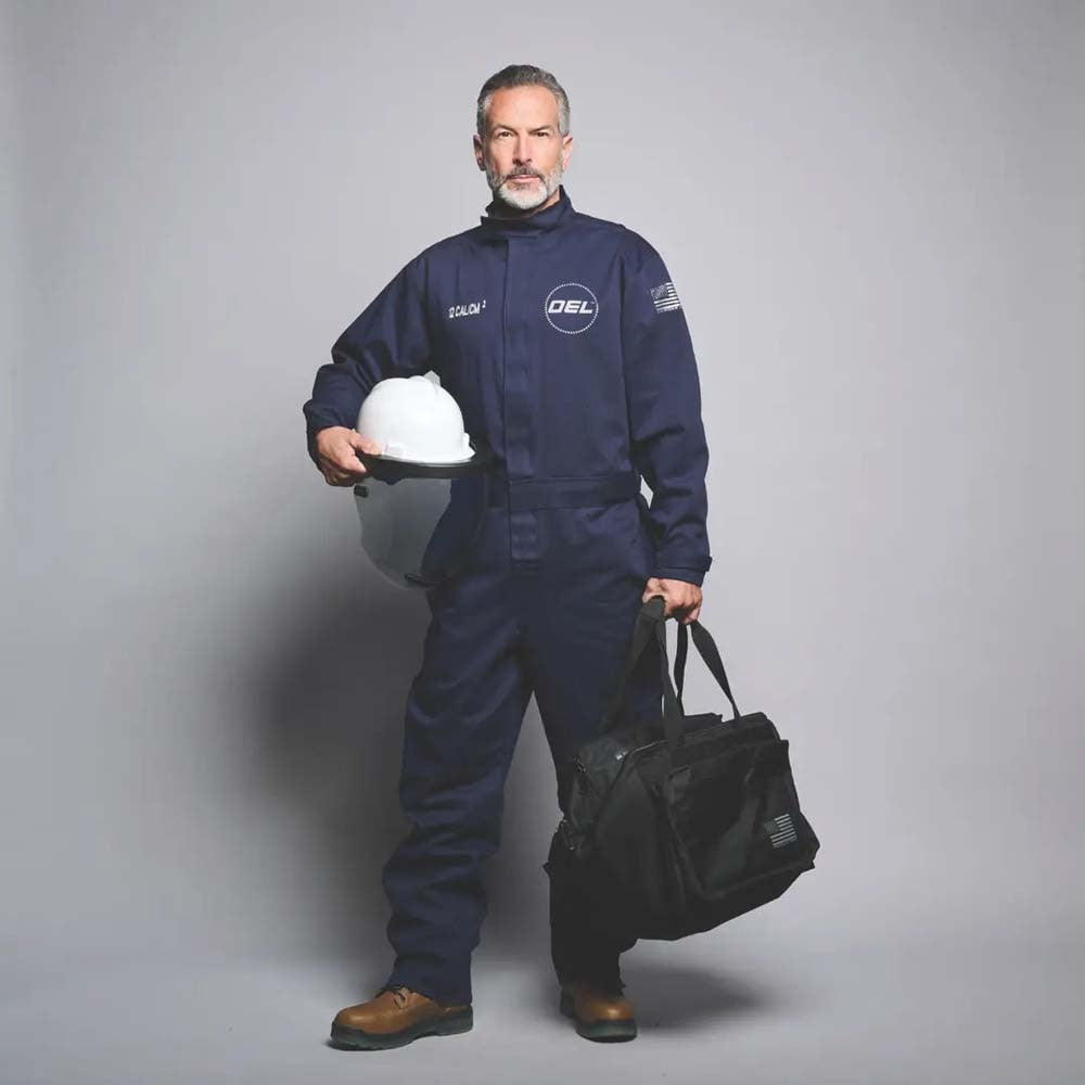 OEL AFW12-NFC-L 12 Cal Arc Flash Coverall Kit Navy Large (Kit) - 5