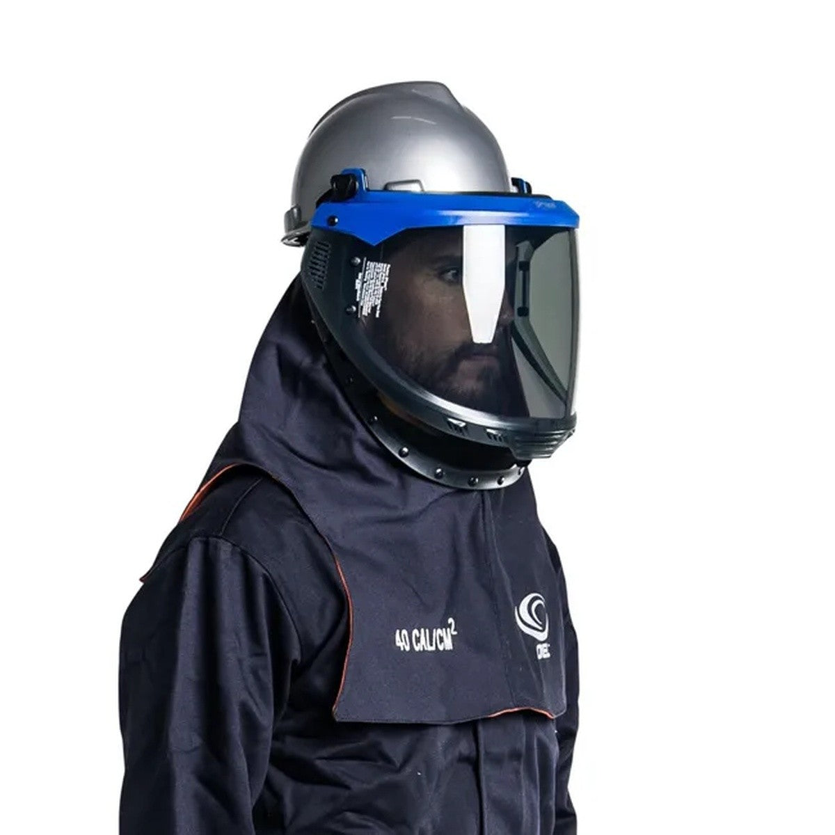 OEL AFW40LF-NJB-XL 40 Cal Arc Flash Suit Kit with Clear Shield Navy X-Large - 2
