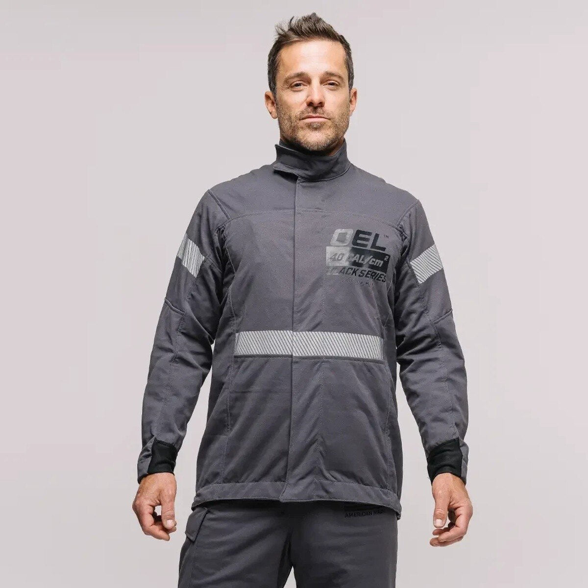 OEL Industries AFW40FL-PJB-M Medium 40 Cal Arc Flash Jacket and Bib Kit with Dual Fans and Lights - 3