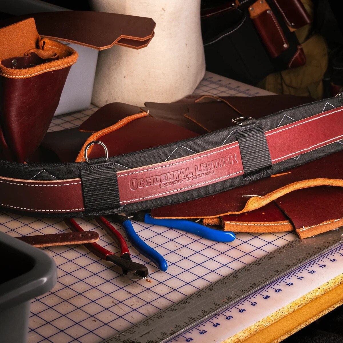 Occidental Leather 5102 SM 3.5" Wide Straight Tool Belt with 2" Leather Overlay Black Small - 5