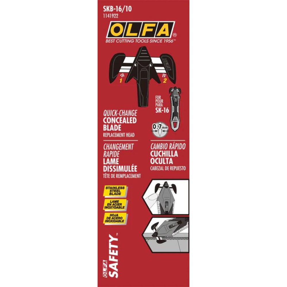 Olfa SKB-16/10 1141922 Quick-Change Concealed Blade Replacement Heads 10-Pack - 3