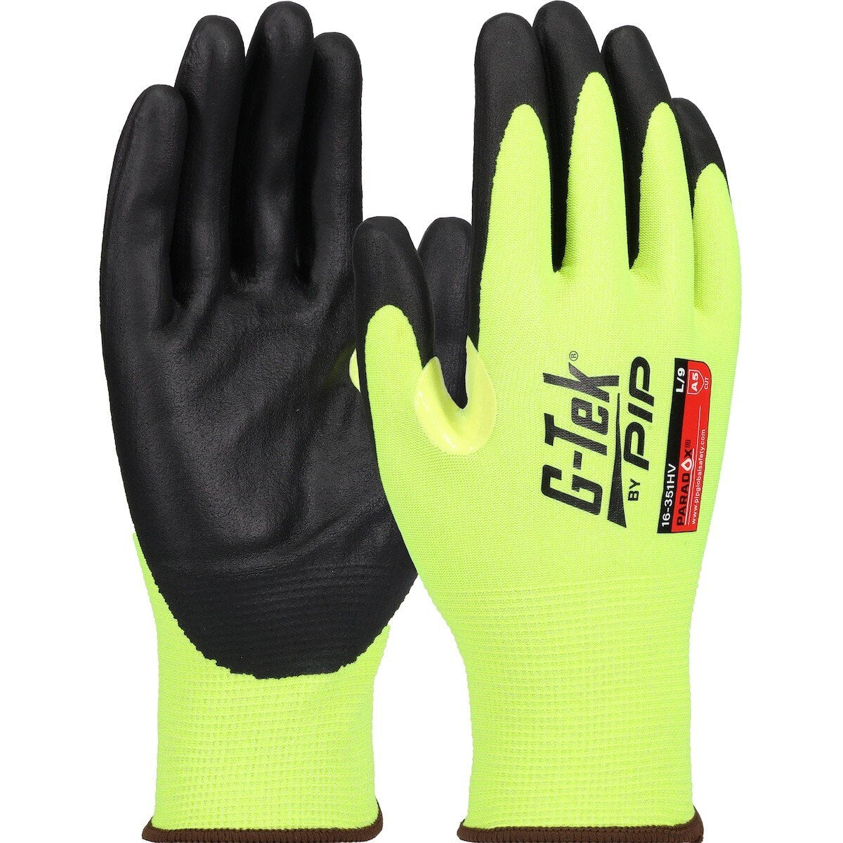 PIP Industrial Products 16-351HV/M 21 Gauge Seamless Knit ANSI A5 Cut Resistant Hi-Vis Gloves