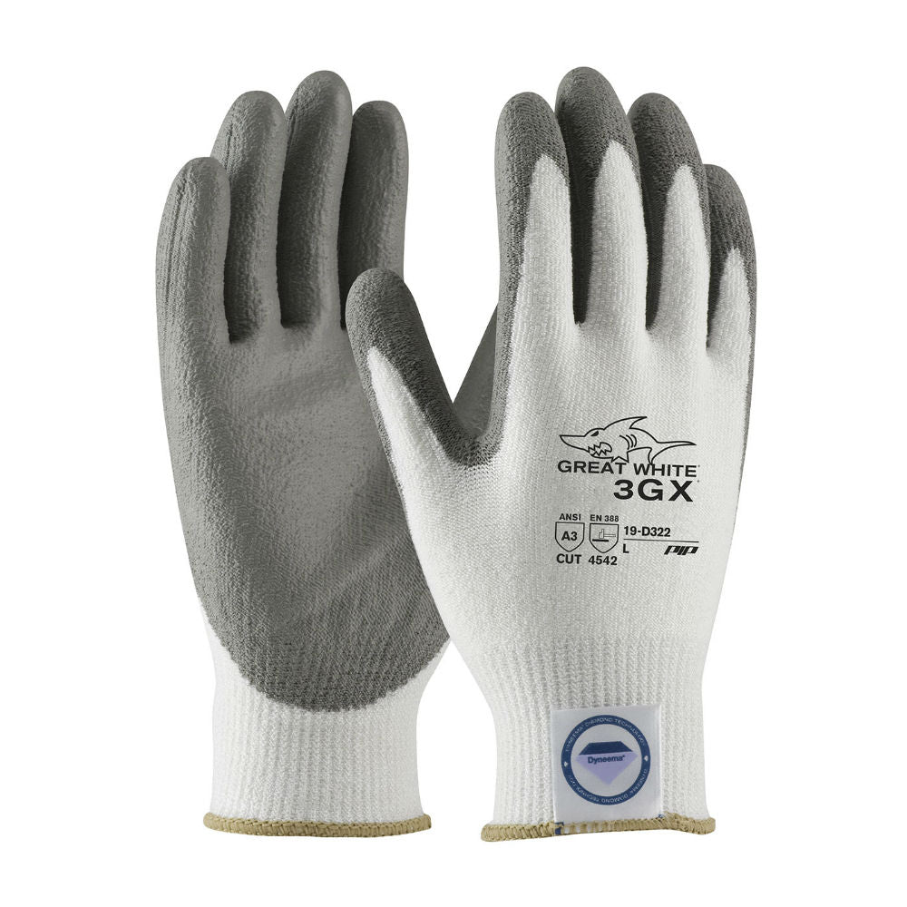 PIP Industrial Products 19-D322/XXL G-Tek 3GX Great White Dyneema Diamond Blended Glove, XXL