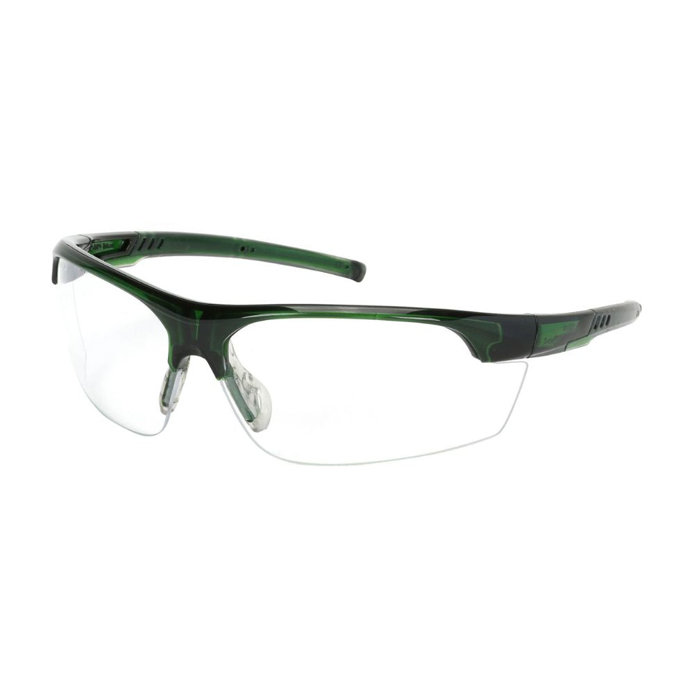 PIP 250-58-0520 Xtricate-C Semi-Rimless Safety Glasses with Green Frame, Clear Lens and Fogless 3Sixty Coating