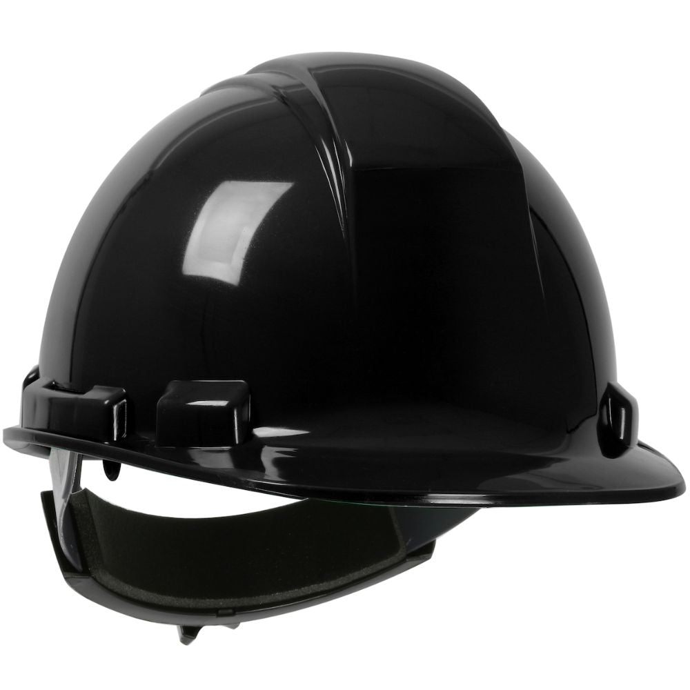 PIP 280-HP241R-11 Whistler Cap Style Hard Hat, HDPE Shell, 4-Point Textile Suspension, Ratchet Adjustment - Black