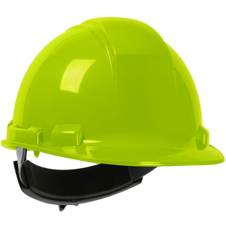 PIP 280-HP241R-44 Whistler Cap Style Hard Hat, HDPE Shell, 4-Point Textile Suspension, Ratchet Adjustment - Hi-Viz Yellow