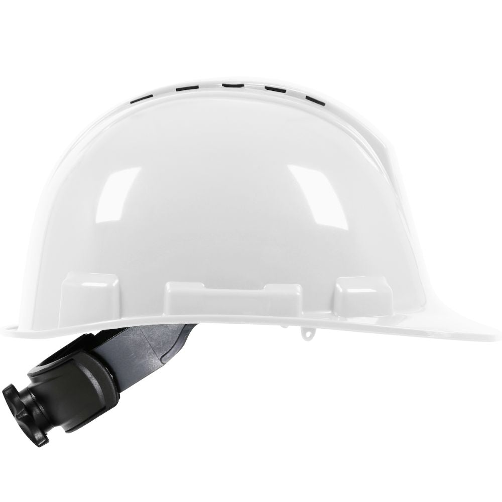 PIP 280-HP241RV-01 Whistler Vented, Cap Style Hard Hat with HDPE Shell, 4-Point Textile Suspension and Wheel Ratchet Adjustment - White - 4