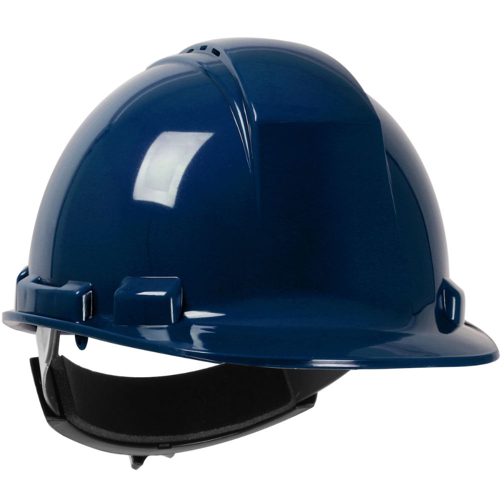 PIP 280-HP241RV-18 Whistler Vented, Cap Style Hard Hat with HDPE Shell, 4-Point Textile Suspension and Wheel Ratchet Adjustment - Northern Blue