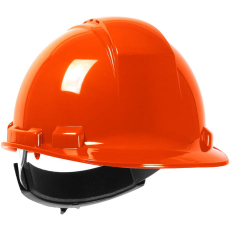 PIP 280-HP241RV-31 Whistler Vented, Cap Style Hard Hat with HDPE Shell, 4-Point Textile Suspension and Wheel Ratchet Adjustment - Hi-Viz Orange