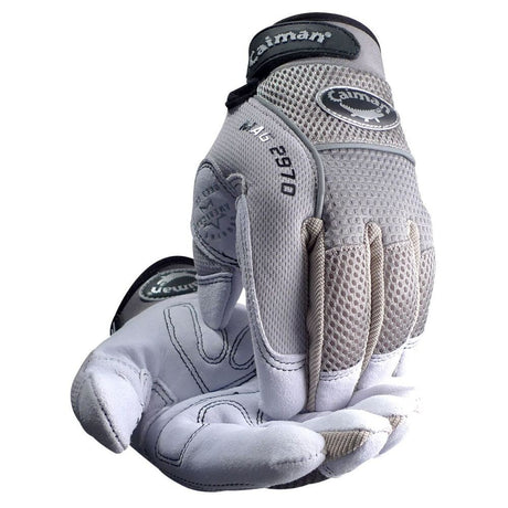 PIP 2970-5 Caiman MAG Multi-Activity Glove with Padded Deerskin Leather Palm and Gray AirMesh Back - Large