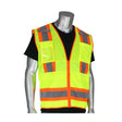 PIP 302-0700-LY/5X Class 2 Hi-Vis Safety Tech Vest with 8 Pockets ID Pocket Mic Tabs Two Tone Tape Hi-Vis Yellow 5XL