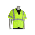 PIP 303-MVGZ4P-LY/4X ANSI Class 3 Mesh High Visibility Vest 28" Length with 2" Tape Lime Yellow Size 4XL