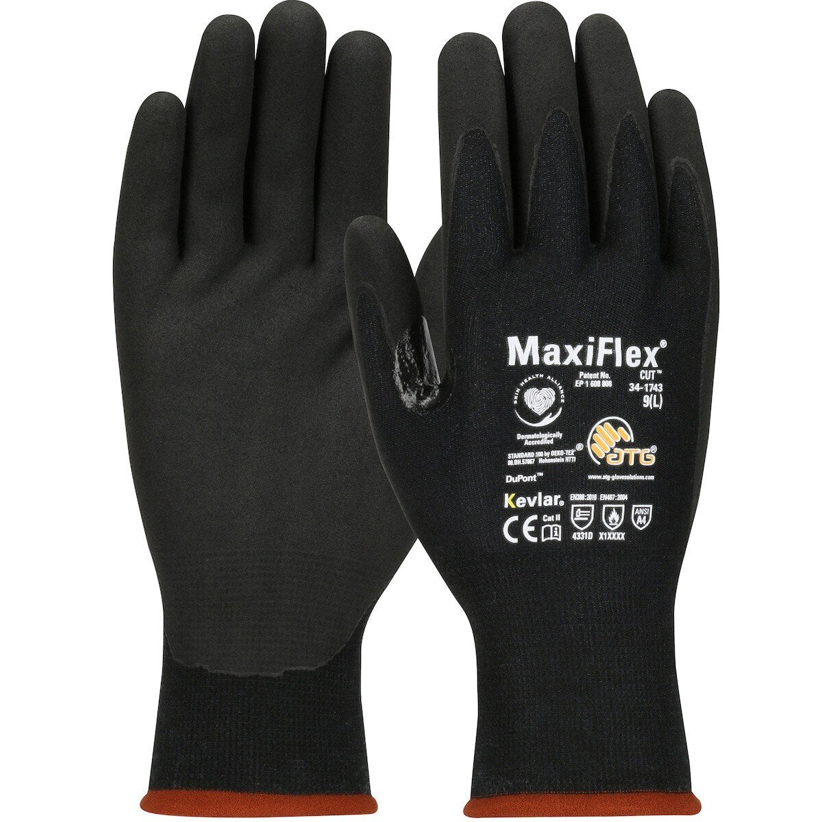 PIP 34-1743/XL MaxiFlex Cut A4 Kevlar Nitrile MicroFoam Touchscreen Cut Resistant Gloves