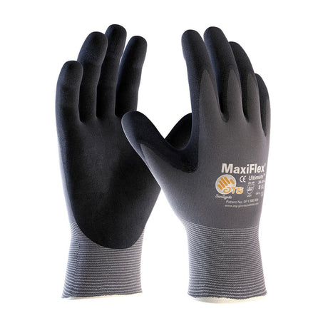 PIP Industrial Products 34-874/XS Maxiflex Ultimate, 15G Gray Nylon Shell, Black Nitrile Micro