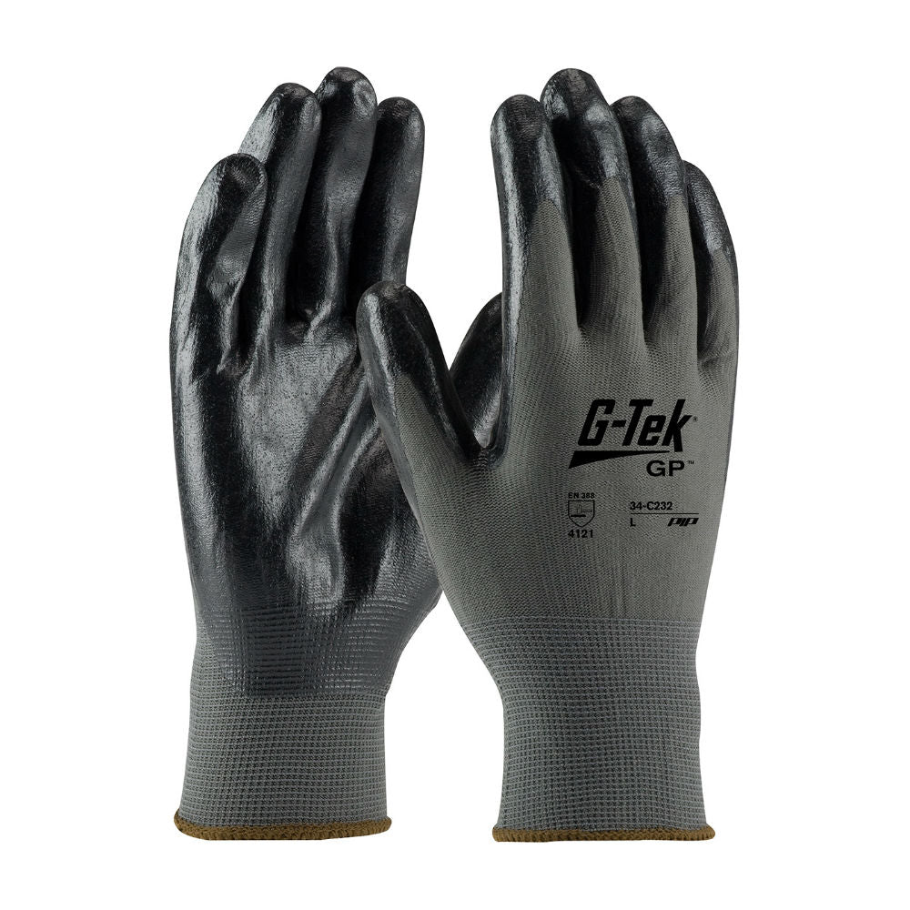 PIP Industrial Products 34-C232/M G-Tek VP Nitrile Work Gloves, Nylon Liner, Medium