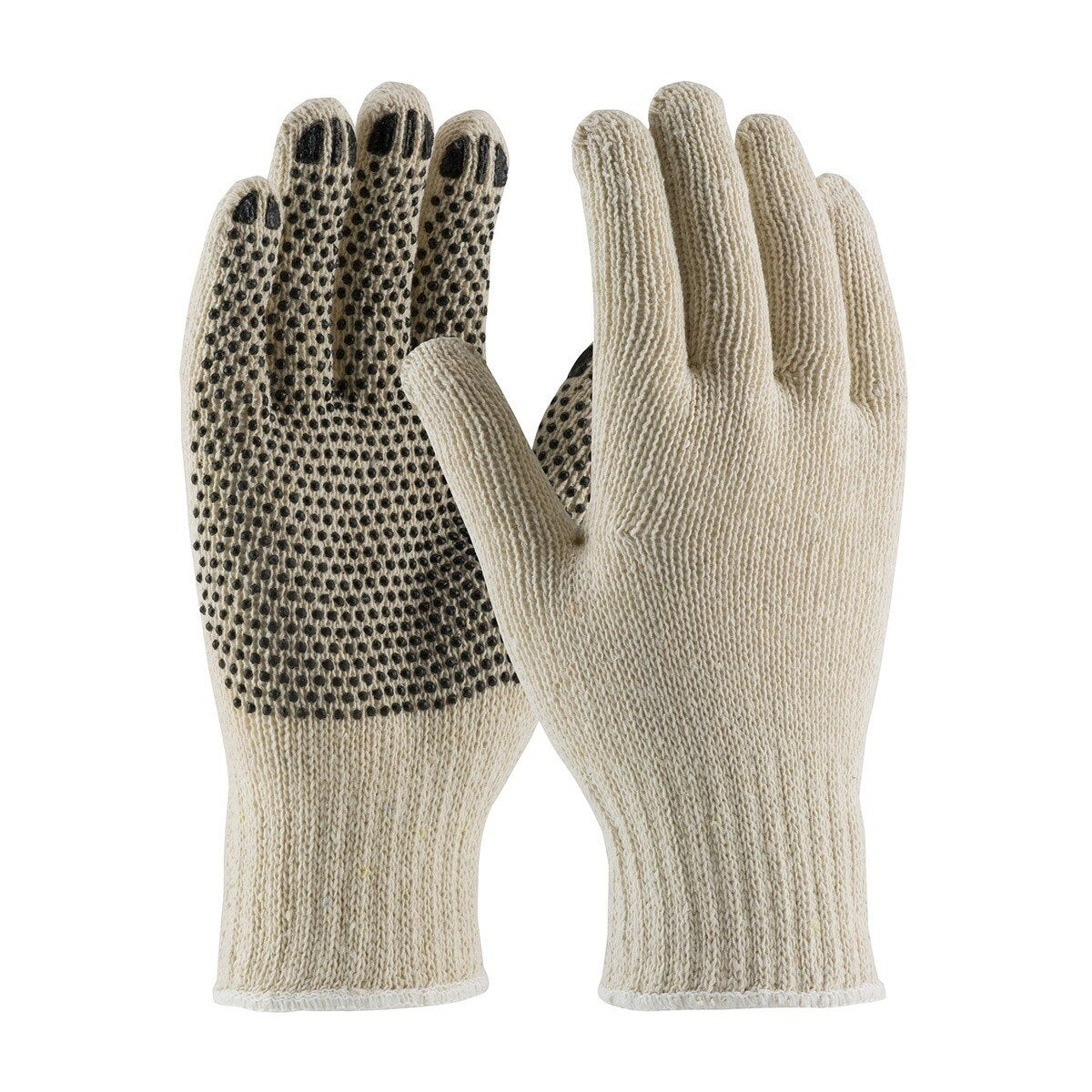 PIP Industrial Products 36-110PD-L Cotton Polyester Seamless Knit Gloves PVC Dots Size L