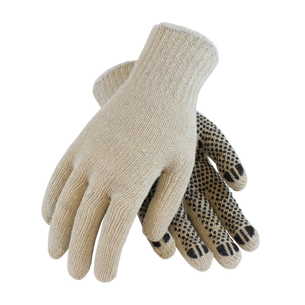 PIP Industrial Products 36-110PD-L Cotton Polyester Seamless Knit Gloves PVC Dots Size L - 2